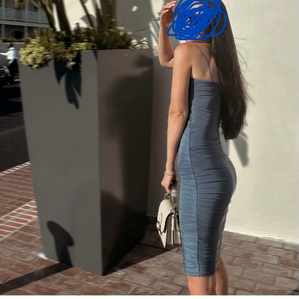 Windsor Sleek Blue Midi Dress